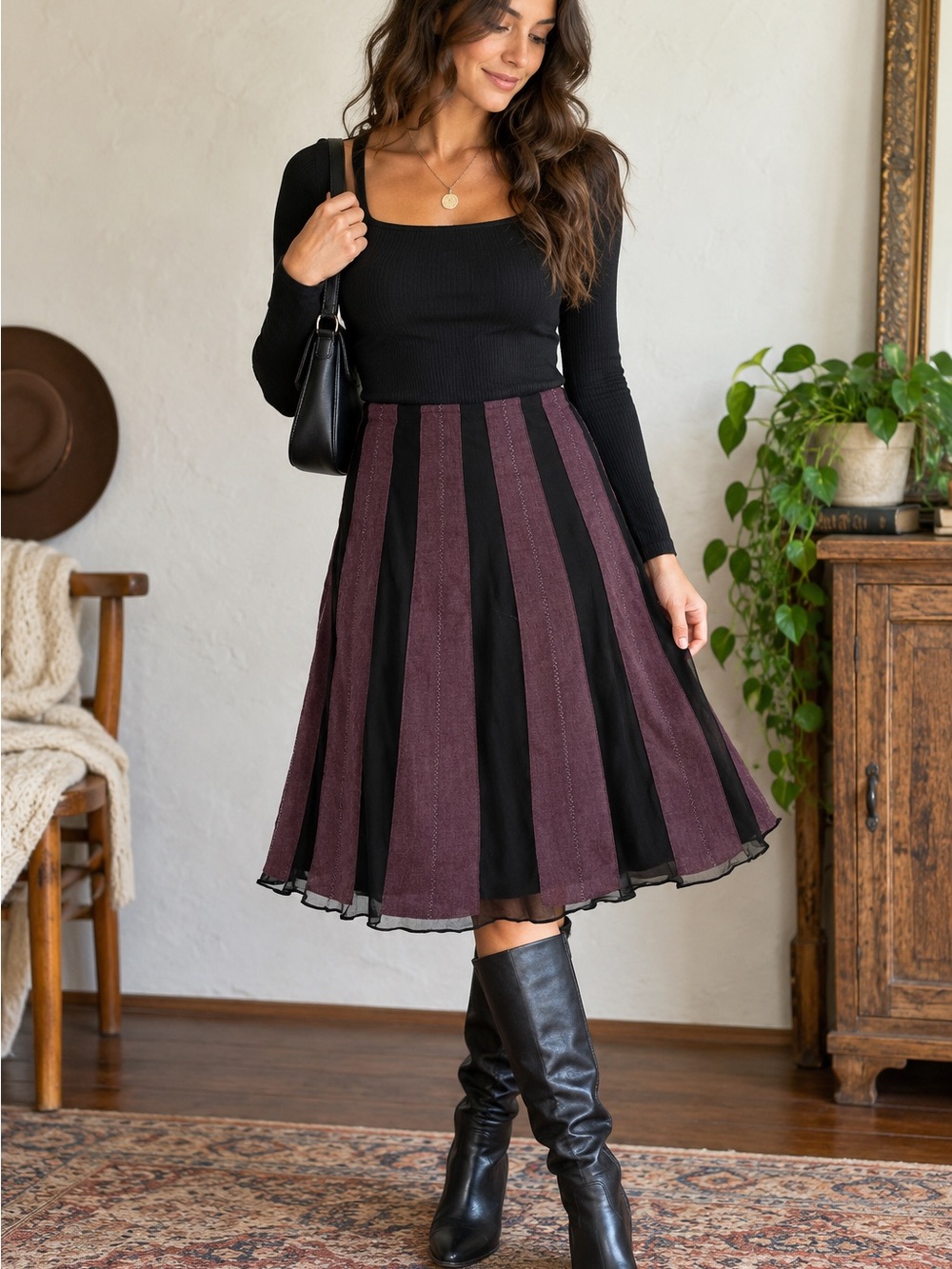 Vintage Old Navy Plum & Black Mesh Skirt Size 4 Halloween Y2K